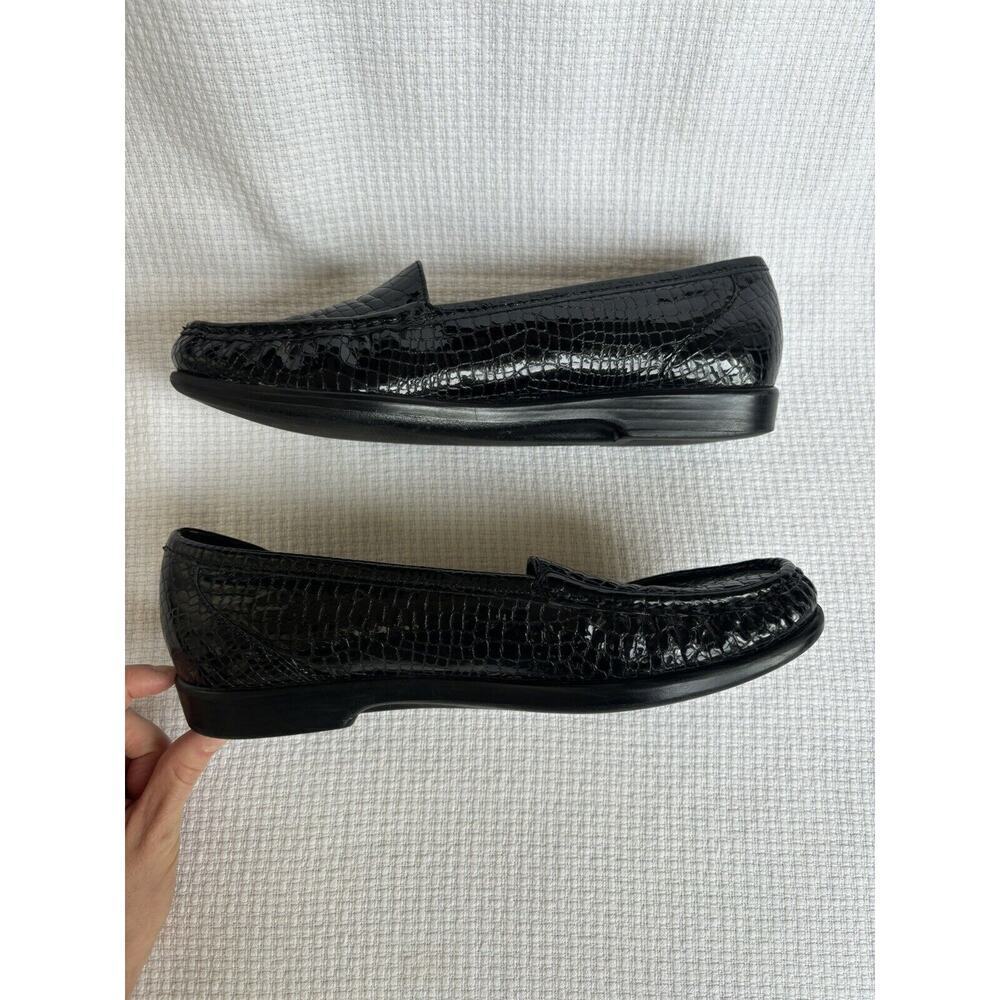 SAS Simplify Black Croc Embossed Patent Leather Loafer Comfort Women's 9.5 M - Picture 5 of 7